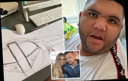 Katie Price's son Harvey wows fans with incredible drawing of a Gatwick Express train for her and boyfriend Carl Woods