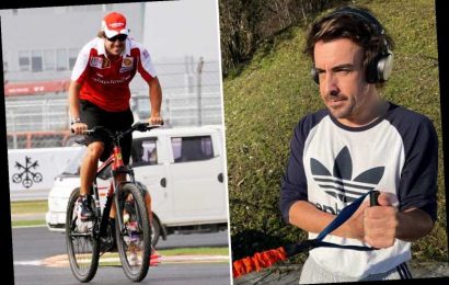 Fernando Alonso posts training snap as F1 legend is back in action just DAYS after he was hospitalised in bike crash