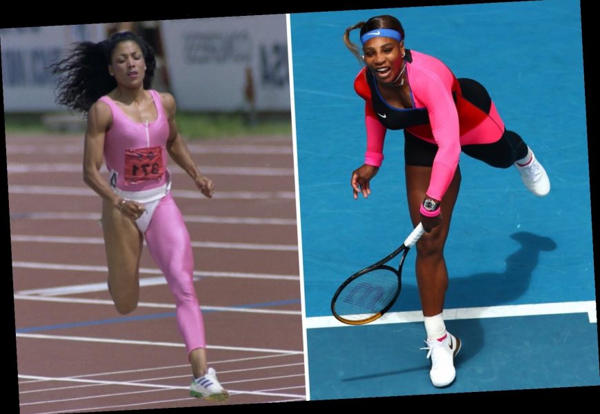 Serena Williams woos Australian Open crowd in snazzy one-legged catsuit inspired by controversial Olympic star Flo-Jo