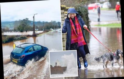 Homes evacuated after torrential downpours lash parts of Britain with a month of rain in a day