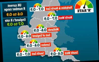 UK’s official Covid R rate creeps UP again – but remains below crucial 1