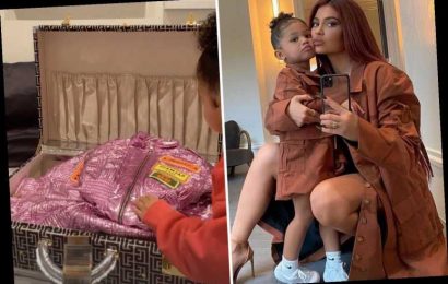 Kylie Jenner shows off mommy-and-me pink Balmain coats to Stormi, 3, after she's accused of 'flaunting her wealth'