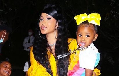 Cardi B’s Daughter Kulture, 3, Draws On Offset’s $1800 Moncler Jacket With Red Crayon Then Dozes Off