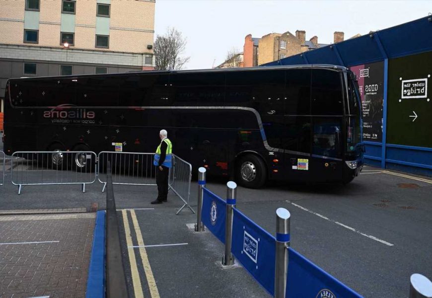 Chelsea kick-off DELAYED as fans protest outside with team bus STUCK and cops make arrests over European Super League