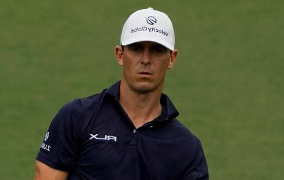 Masters competitor Billy Horschel takes tumble near green, stains white pants