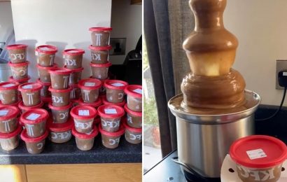 Woman creates a HUGE KFC gravy fountain for her garden party – but it divides opinion with some thinking it’s ‘rancid’