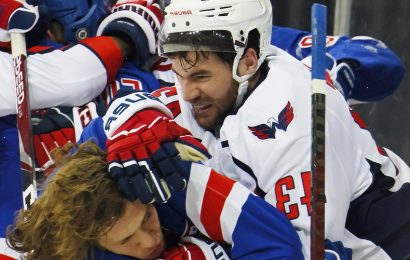 Capitals star Tom Wilson BODY SLAMS Rangers player and 'crosses the line' in wild NHL brawl