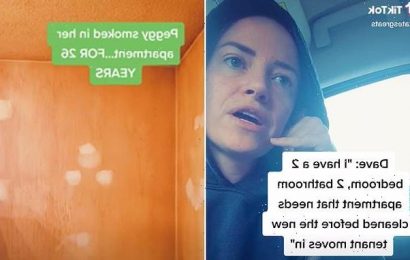 Cleaner shares shocking photos from the apartment of a lifelong smoker