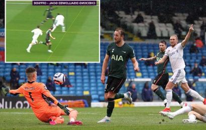 Harry Kane goal denied by VAR despite Tottenham fans raging he was 'level' in Leeds clash