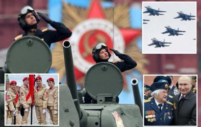 Russia's show of military might in WWII anniversary parade as Putin warns west he 'will protect national interests'