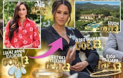 The secret message Meghan Markle is sending by splashing her £120m fortune on £25k bling and £3.5k Armani gowns