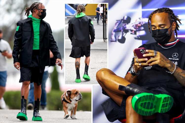 Lewis Hamilton turns heads with unusual outfit and boots as F1 star arrives to French GP in search of bounce-back win