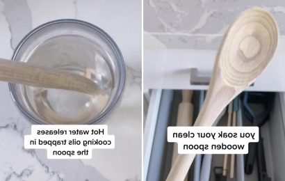 Mum urges people to deep clean their wooden spoons after sharing disgusting amount of grime which came off her’s