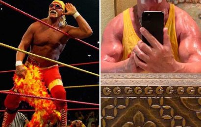 WWE legend Hulk Hogan shows off incredible biceps aged 68 after 'crazy' workout and reveals 21st weight