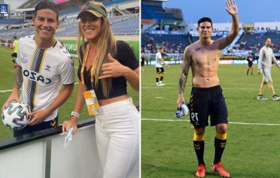 James Rodriguez gives Everton shirt to Natalia Guitler, the freestyle football queen who knows Ronaldinho and Neymar