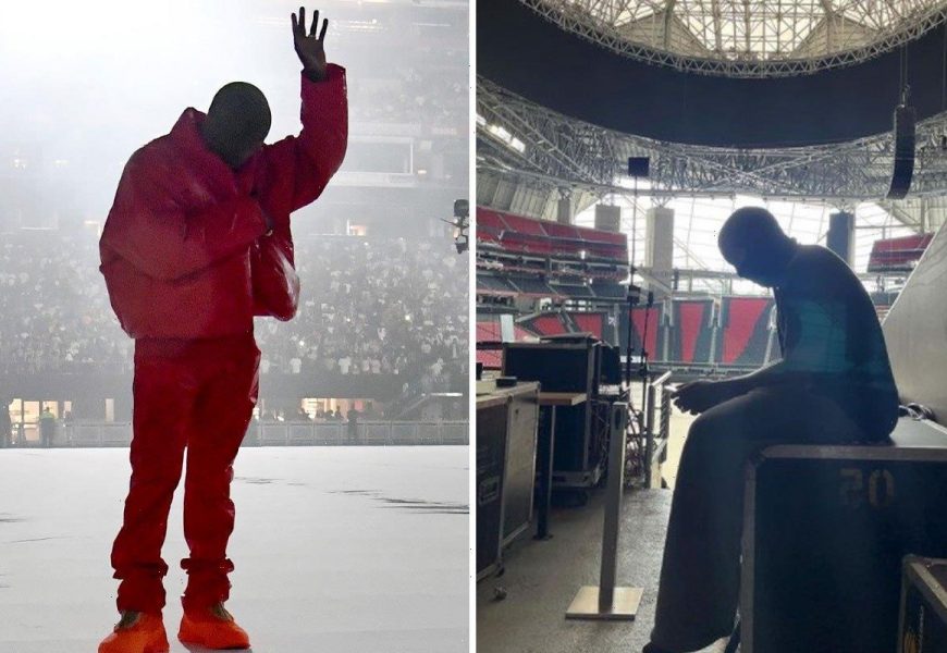 Kanye West 'is LIVING in Atlanta's Mercedes-Benz Stadium until he finishes Donda album' after the listening party