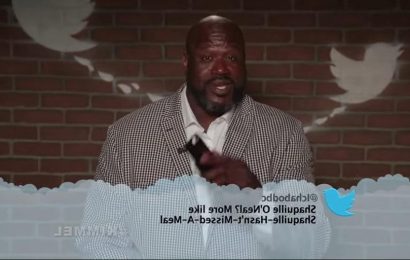 Shaq Shuts Fat-Shaming Down in NBA-Themed 'Mean Tweets' on Kimmel (Video)