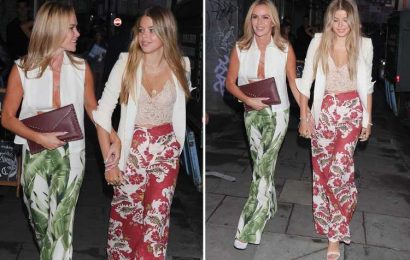 Amanda Holden and daughter Lexie look like twins in matching patterned outfits as they head for dinner
