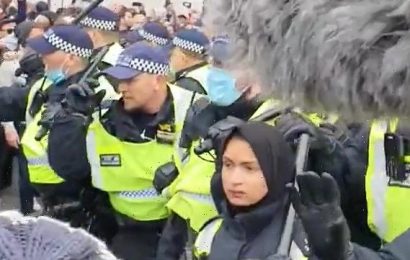 Met Police officer who was hailed 'inspirational' for taking on anti-lockdown protests faces probe over 'racist' Tweets