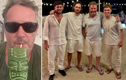 Piers Morgan and his sons channel Boyzone as they wear matching outfits just days after holidaying with Ronan Keating