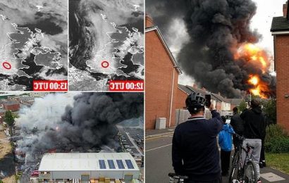 Police continue search for missing person after huge fire in UK town
