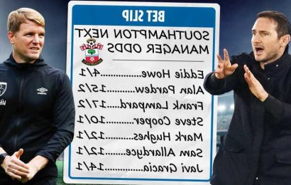 Southampton next manager odds – Frank Lampard trails Eddie Howe as favourite for Saints job, Sam Allardyce in contention
