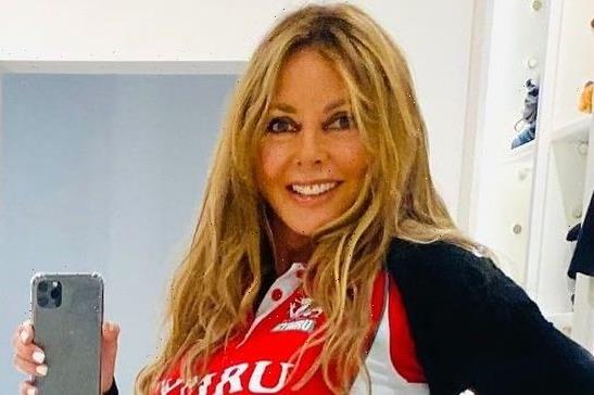 Carol Vorderman, 60, shows off her famous bum in sexy skintight leather trousers