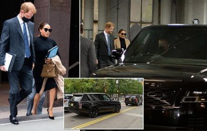 Eco-warriors Harry and Meghan seen traveling around NYC in SUVs