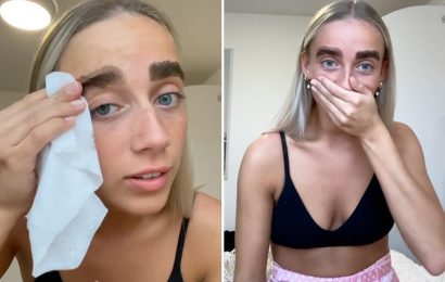 Girl left mortified after she tints her eyebrows but they end up looking humongous