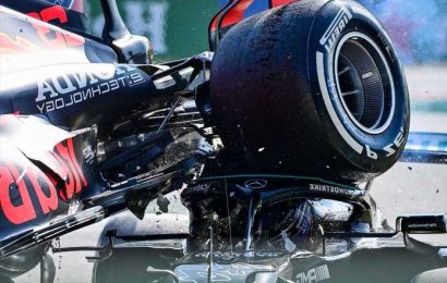 Hamilton says Verstappen's car 'landed on my head, I'm a bit sore' after horror crash at Italian GP