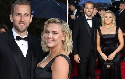 Harry Kane’s wife Kate steals the show with busty display at No Time To Die film premiere