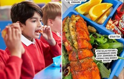 Mum sends eight-year-old son to school with LOBSTER TAIL and candied pecans at ‘his request’