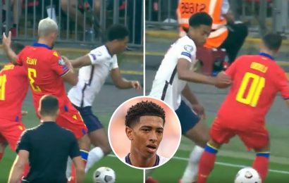 Watch Jude Bellingham's outrageous skill for England against Andorra as fans go wild for 'baller' who 'will be captain'