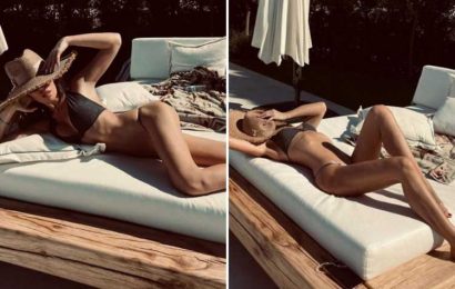 Abbey Clancy stuns in a bikini as she soaks up the sun on holiday