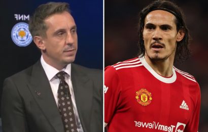 Man Utd legend Gary Neville predicts Ole Gunnar Solskjaer to play FIVE at the back and Edinson Cavani up front vs Spurs