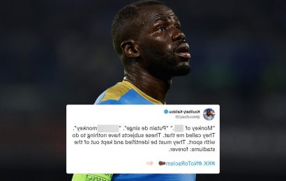 Napoli ace Kalidou Koulibaly accuses Fiorentina fans of racist abuse and calling him 'f***ing m***ey' as he demands bans