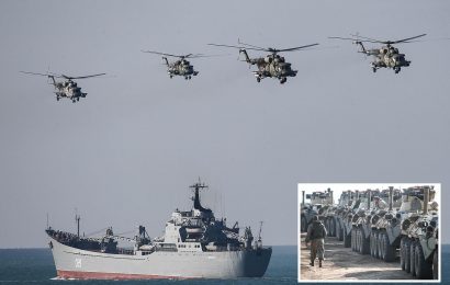 Russia stages ‘Ukraine invasion’ drills with 40 warships & 30 planes in huge show of strength in the Black Sea