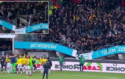 Vitesse fans cause stadium stand to collapse