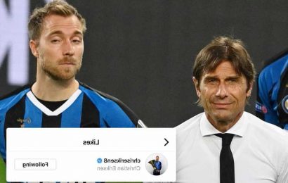 'Come home!' – Tottenham fans in meltdown after Christian Eriksen 'likes' Antonio Conte's manager appointment