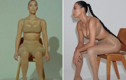 Kim Kardashian shows off curves in nude Fendi x SKIMS bra as fans SLAM her for launching line despite Astroworld tragedy
