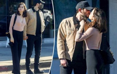 Ana de Armas kisses boyfriend Paul Boukadakis during LA stroll