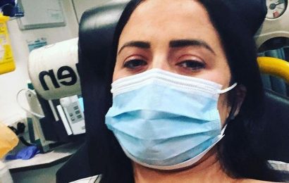 Chantelle Houghton thanks the NHS after ‘scary day’ as she’s pictured hooked up to monitors