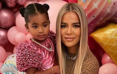 Khloe Kardashian cuddles niece Dream, 5, and poses in Barbie box in throwbacks after Tristan Thompson welcomed baby son