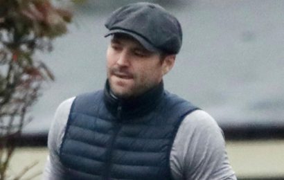 Mark Wright looks downcast as he's seen for the first time since having 12cm tumour removed following cancer scare