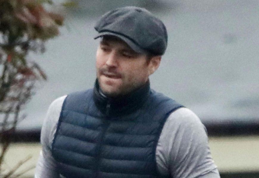 Mark Wright looks downcast as he's seen for the first time since having 12cm tumour removed following cancer scare