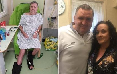 A dad fell off a roof and broke nearly every bone in his body