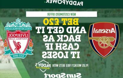 Arsenal vs Liverpool – Bet £20 and get money back as cash if you lose, plus 128/1 prediction and tips with Paddy Power