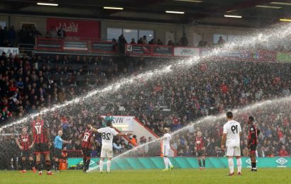 Bournemouth vs Wolves delayed after sprinklers come on during match