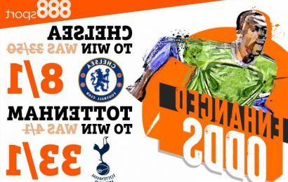 Chelsea vs Tottenham – super odds boost: Get £5 max bet on Blues at 8/1, or Spurs at 33/1 with 888 Sport special offer