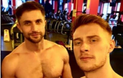 Emmerdale star Max Parker teases boyfriend Kris Mochrie as they pose for shirtless picture calling him a 'solid 7/10'